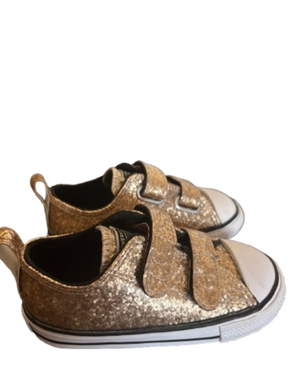 Converse Kids Gold Glitter Velcro Sneakers - Toddler - Picture 2 of 6
